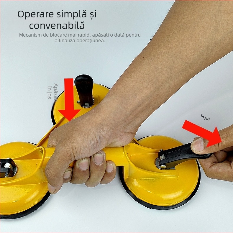 Ventuză din sticlă pentru manipularea plăcilor de tavan, durabilă, din ABS plastic și aliaj de aluminiu, cu prinderi simple, duble sau triple pentru plăci ceramice