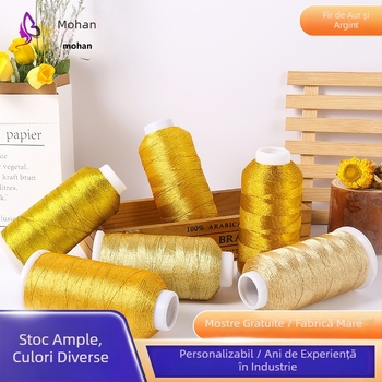 Fire metalice de broderie – auriu și argintiu, fire colorate pentru cusut manual, brățări