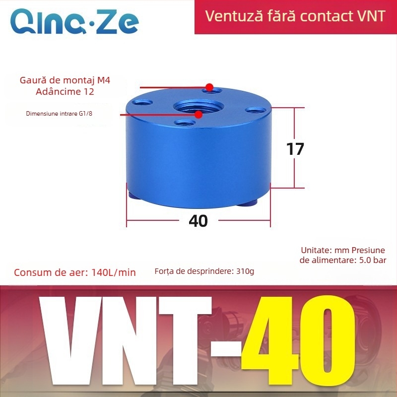 Qingze Cupă de vid pneumatic poroasă, fără contact, pentru manipulatori industriali, Dimensiuni 20/30/40/60