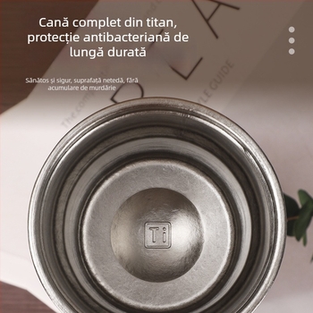 Cana termică din titan pură, cu afișaj inteligent al temperaturii și compartiment pentru ceai, portabilă pentru maşină, cadou de afaceri