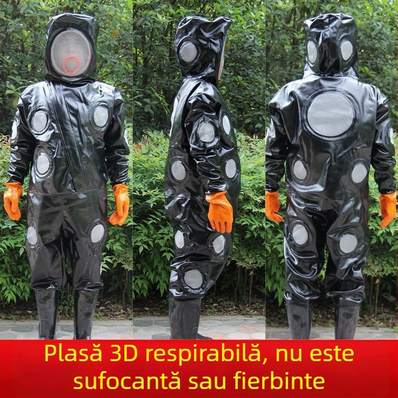 Combinezon profesional de apicultură, costum respirabil complet, stil robă dintr-o singură piesă