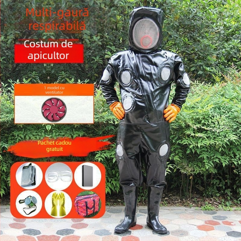 Combinezon profesional de apicultură, costum respirabil complet, stil robă dintr-o singură piesă