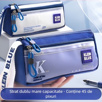 Penar pentru creioane pentru băieți, capacitate mare, din pânză, pentru școală