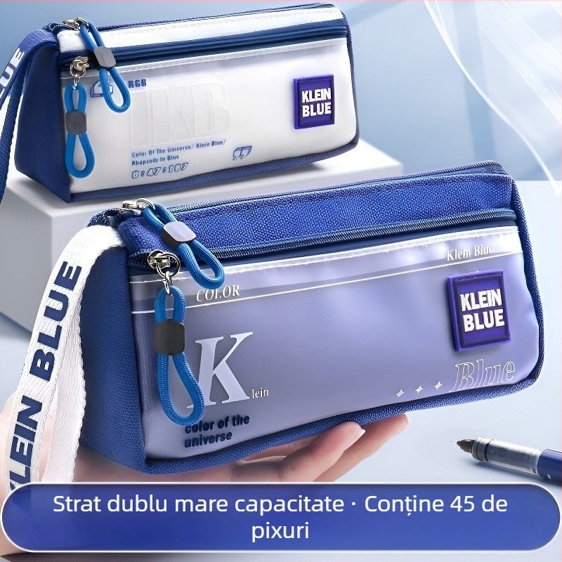Penar pentru creioane pentru băieți, capacitate mare, din pânză, pentru școală