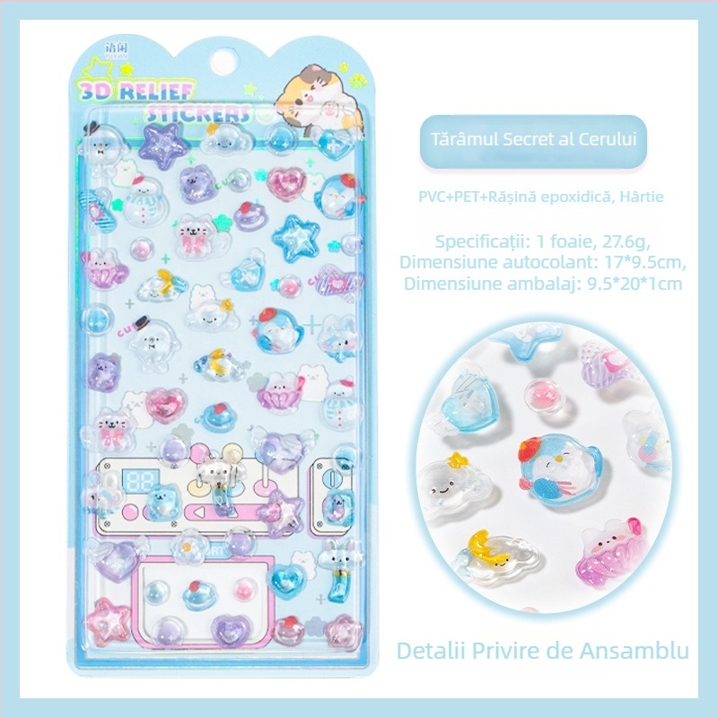 Autocolant 3D pentru husă de telefon – țestoasă drăguță cu fructe și jeleu cristal
