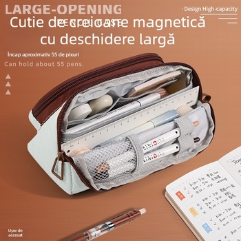 Penar magnetic colorat în stil retro, cutie de papetărie în stil coreean pentru fete, cadou pentru elevi, suvenir premium pentru Ziua Copilului
