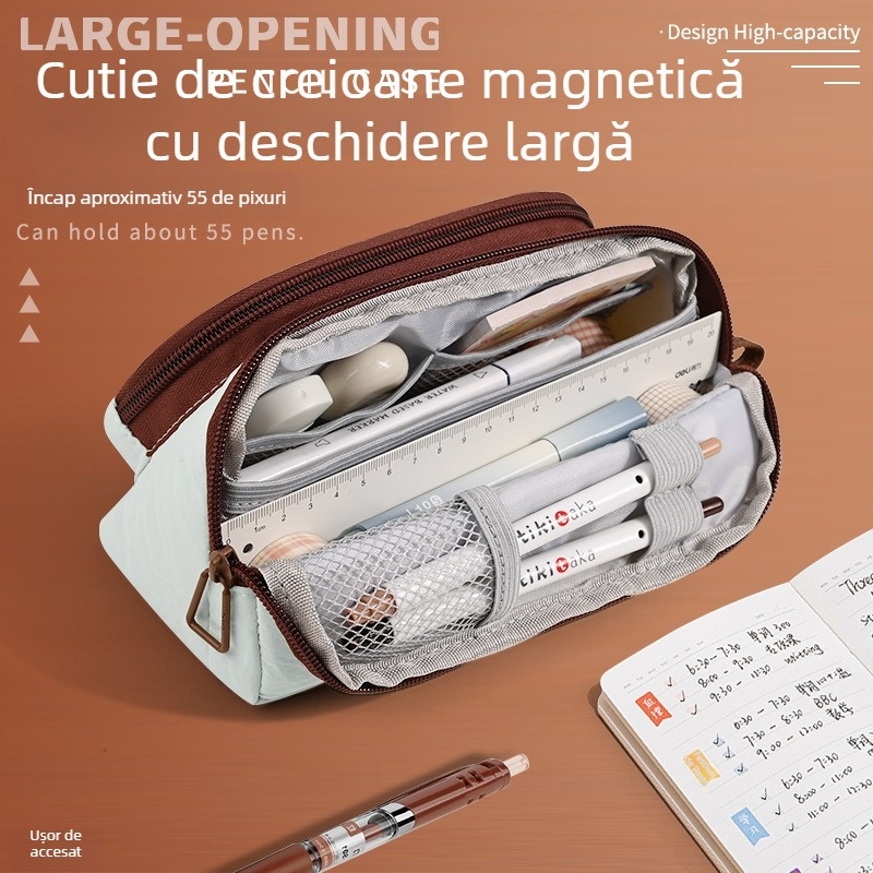 Penar magnetic colorat în stil retro, cutie de papetărie în stil coreean pentru fete, cadou pentru elevi, suvenir premium pentru Ziua Copilului