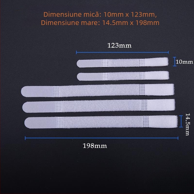 Bandă Velcro pentru organizarea cablurilor, autoadezivă, pentru cabluri de date, căști și cabluri de alimentare ale laptopului