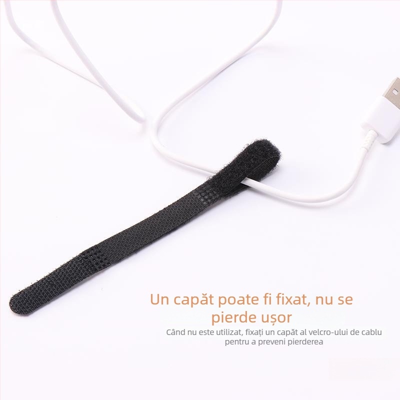Bandă Velcro pentru organizarea cablurilor, autoadezivă, pentru cabluri de date, căști și cabluri de alimentare ale laptopului