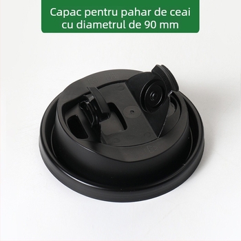 Ceșcuță de ceai cu lapte, de unică folosință, diametru 90 mm, capac turnat în formă de fluture, pentru pahar din carton de cafea, capac universal etanș pentru take-away