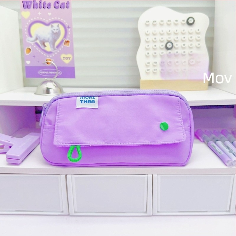 Penar pentru creioane în stil coreean, de culoare solidă, design minimalist, capacitate mare, pentru fete, impermeabil și rezistent la pete