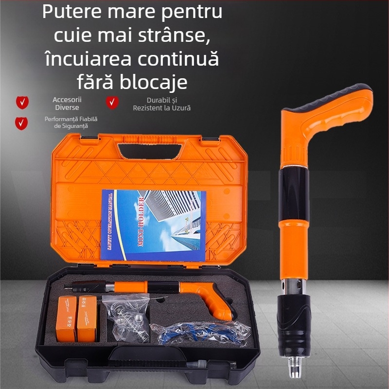 Pistol de cuie all-in-one pentru montajul tavanelor — unealtă de fixare pentru instalații electrice, sanitare și HVAC