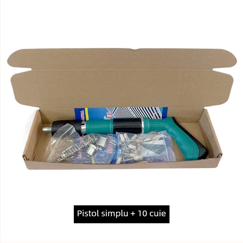 Pistol de cuie all-in-one pentru montajul tavanelor — unealtă de fixare pentru instalații electrice, sanitare și HVAC