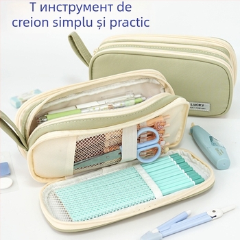 Penar pentru creioane, capacitate mare, design simplu, pentru elevi de clasele primare și gimnaziale