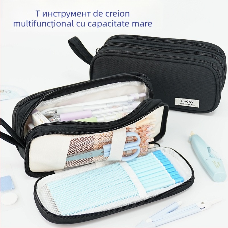 Penar pentru creioane, capacitate mare, design simplu, pentru elevi de clasele primare și gimnaziale