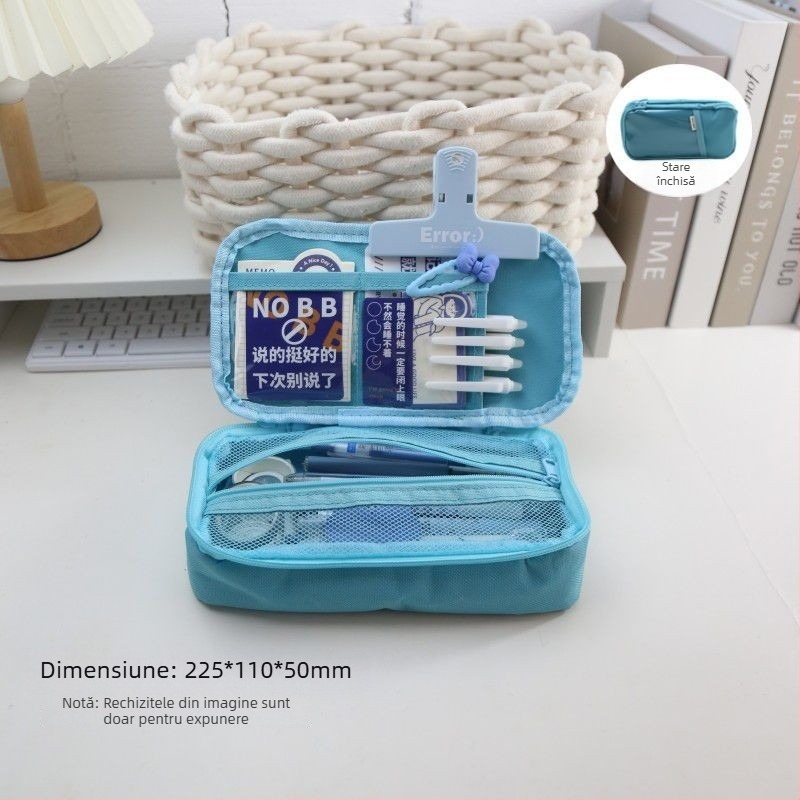 Penar cu capacitate mare, stil japonez minimalist, multifuncțional pentru elevi de la primar până la gimnaziu