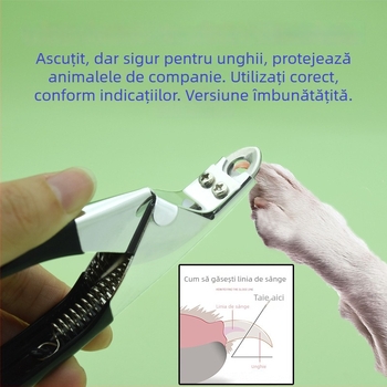 Clește de unghii pentru animale din oțel inoxidabil, pentru pisici și câini, lamă în formă de V, pentru uz casnic