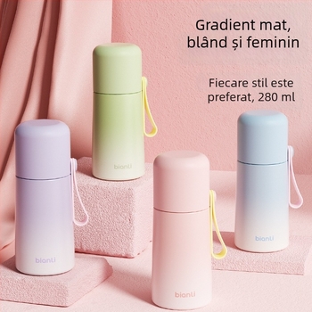 Termos gradient cu interior din oțel inoxidabil 316L și exterior din 304, portabil, cu capac dublu, menține băuturile reci peste 36 de ore