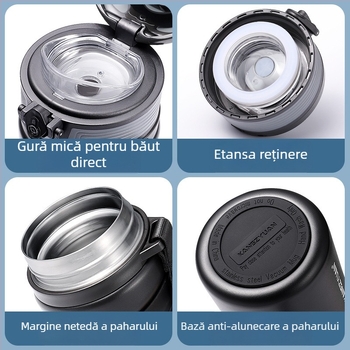 Cană izolate din oțel inoxidabil 316, capacitate mare, logo personalizat, design creativ, cadou de afaceri