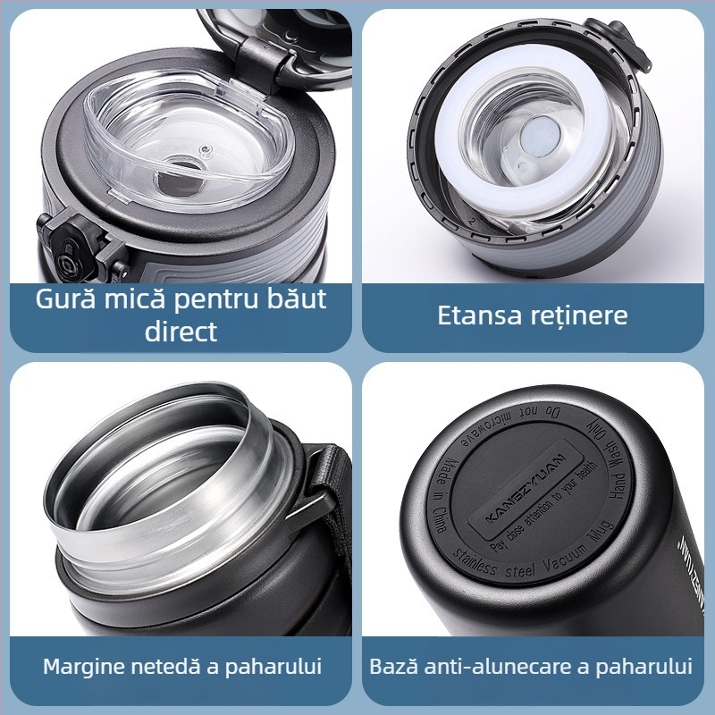 Cană izolate din oțel inoxidabil 316, capacitate mare, logo personalizat, design creativ, cadou de afaceri