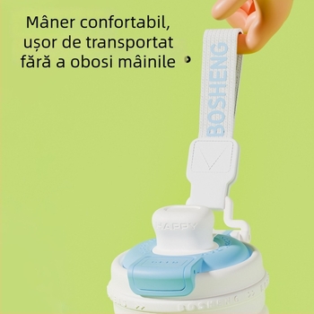 Termos minimalist din oțel inoxidabil 316 cu pai, pentru mașină, pahar dublu