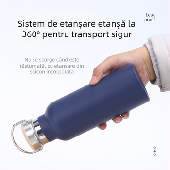 Termos din oțel inoxidabil 304, gură largă, stil american, pereți dubli, izolație vid, portabil pentru drumeții