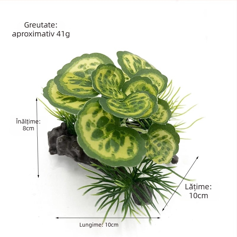 Decor pentru acvariu cu plante artificiale, frunze de iarbă acvatică, lemn plutitor, decor din alge marine și frunze de mătase artificiale