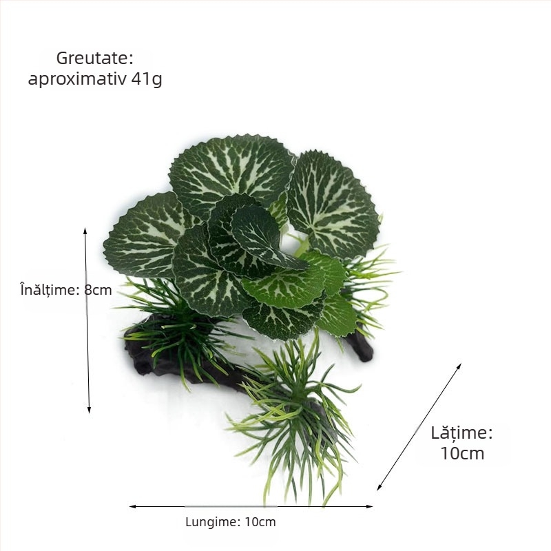 Decor pentru acvariu cu plante artificiale, frunze de iarbă acvatică, lemn plutitor, decor din alge marine și frunze de mătase artificiale