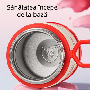 Cană termo din oțel inoxidabil 316, izolație, portabilă, drăguță pentru studenți, design inspirat de Instagram