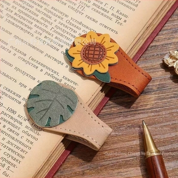 Semn de carte magnetic din piele cu suport pentru pagini – Cadou de Ziua Tatălui