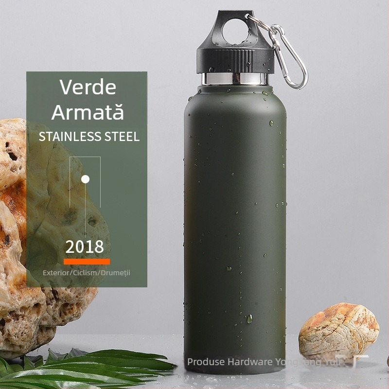 Sticlă de apă sport din oțel inoxidabil 304, 600 ml, izolație în vid, portabilă pentru exterior