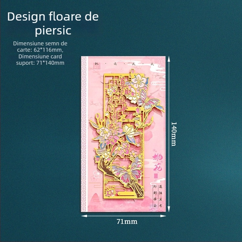 Semn de carte metalic decupat în formă de lotus, senzație premium, marcaj floral, cadou creativ pentru profesori