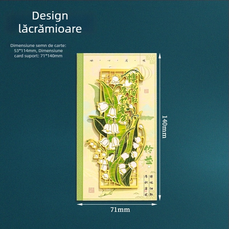 Semn de carte metalic decupat în formă de lotus, senzație premium, marcaj floral, cadou creativ pentru profesori