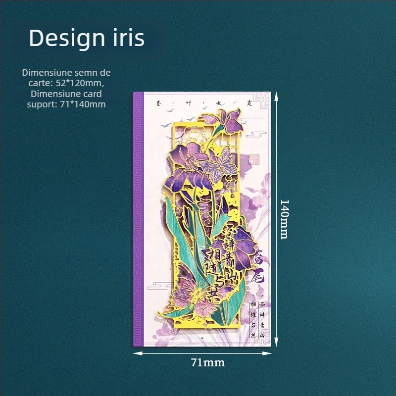 Semn de carte metalic decupat în formă de lotus, senzație premium, marcaj floral, cadou creativ pentru profesori