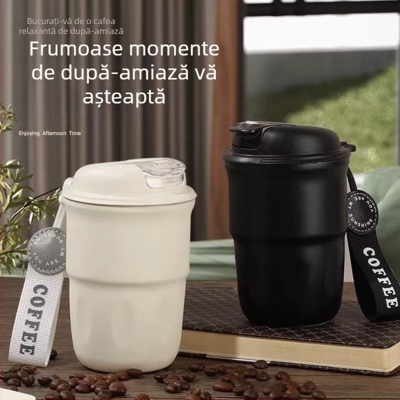 Pahar termic din oțel inoxidabil 316, izolație în vid, pentru femei, elegant și portabil, pentru cafea
