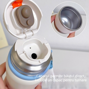 Termos pentru studenți, capacitate mare, oțel inoxidabil 316, portabil, stil minimalist Instagram, compartiment pentru ceai