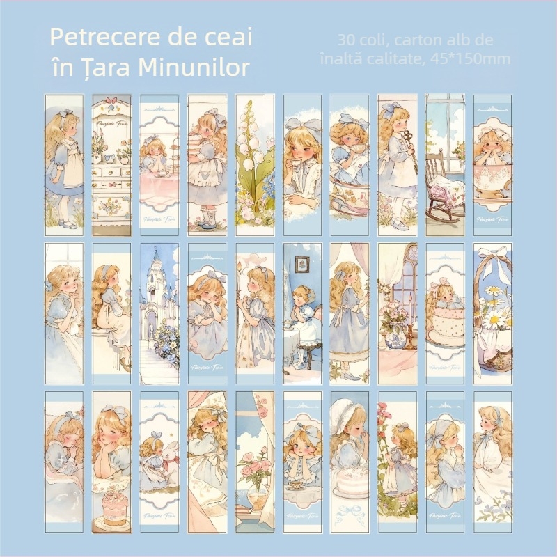 Mr. Paper Semn de Carte în Cutie, Seria Orașul Poveștilor, Stil clasic de ilustrație franceză, Material creativ pentru lectură