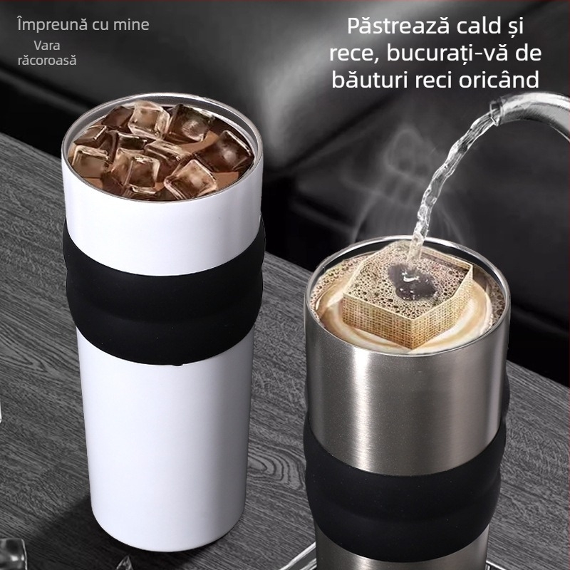 Cană termoizolantă din oțel inoxidabil 316, cu pai, capacitate mare, portabilă, personalizabilă