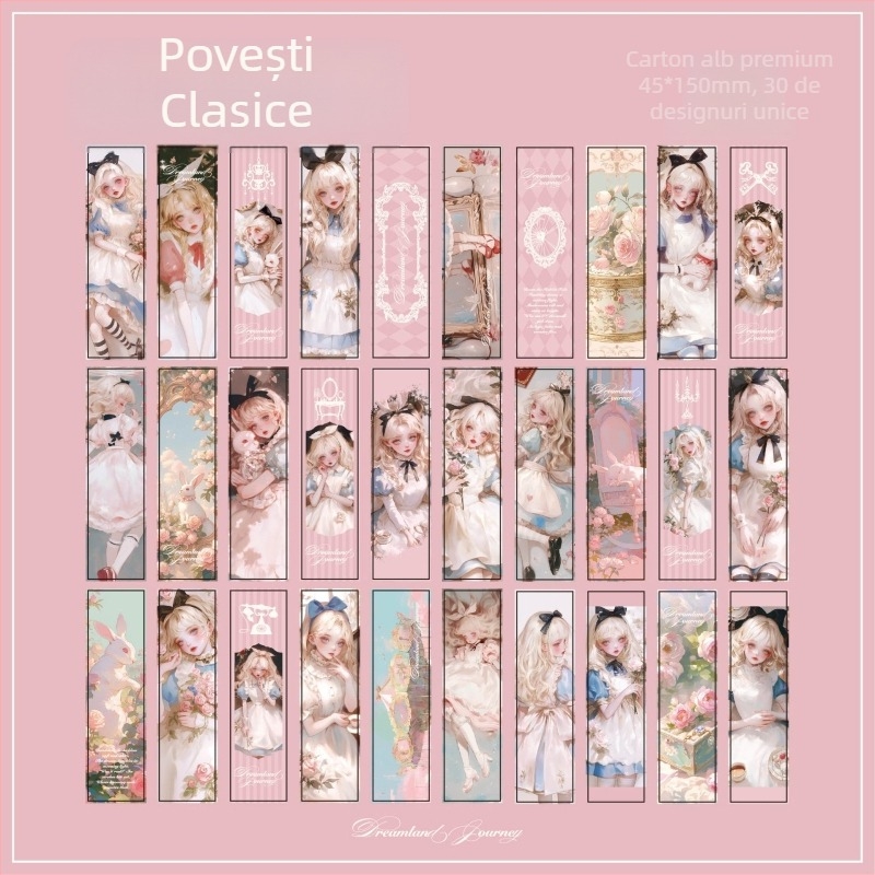 Semn de carte Mr. Paper în cutie, seria Călătorie în Vis, Temă ilustrată romantică, pentru elevi