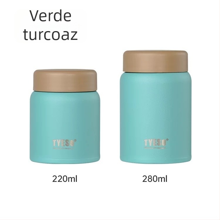 TYESO mini termos, vas izolat, din oțel inoxidabil 304, portabil, design modern, recipient de apă de buzunar