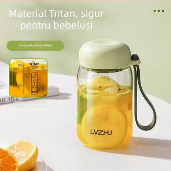 Perla Verde Tritan pahar de apă, model nou 2026, shaker lapte-cafea, compact și portabil, pahar din plastic rezistent la temperaturi înalte