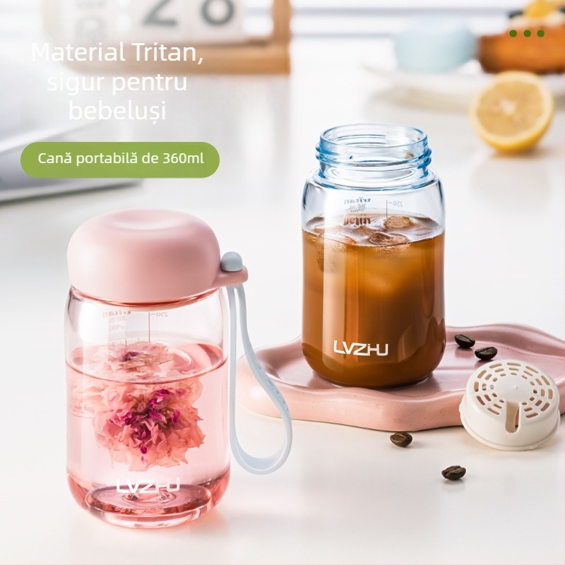 Perla Verde Tritan pahar de apă, model nou 2026, shaker lapte-cafea, compact și portabil, pahar din plastic rezistent la temperaturi înalte