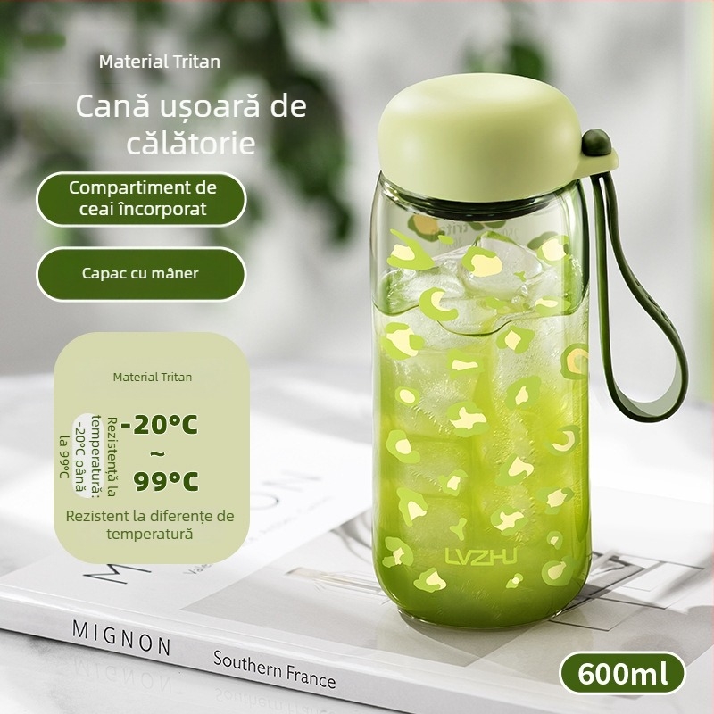 Perla Verde Tritan pahar de apă, model nou 2026, shaker lapte-cafea, compact și portabil, pahar din plastic rezistent la temperaturi înalte