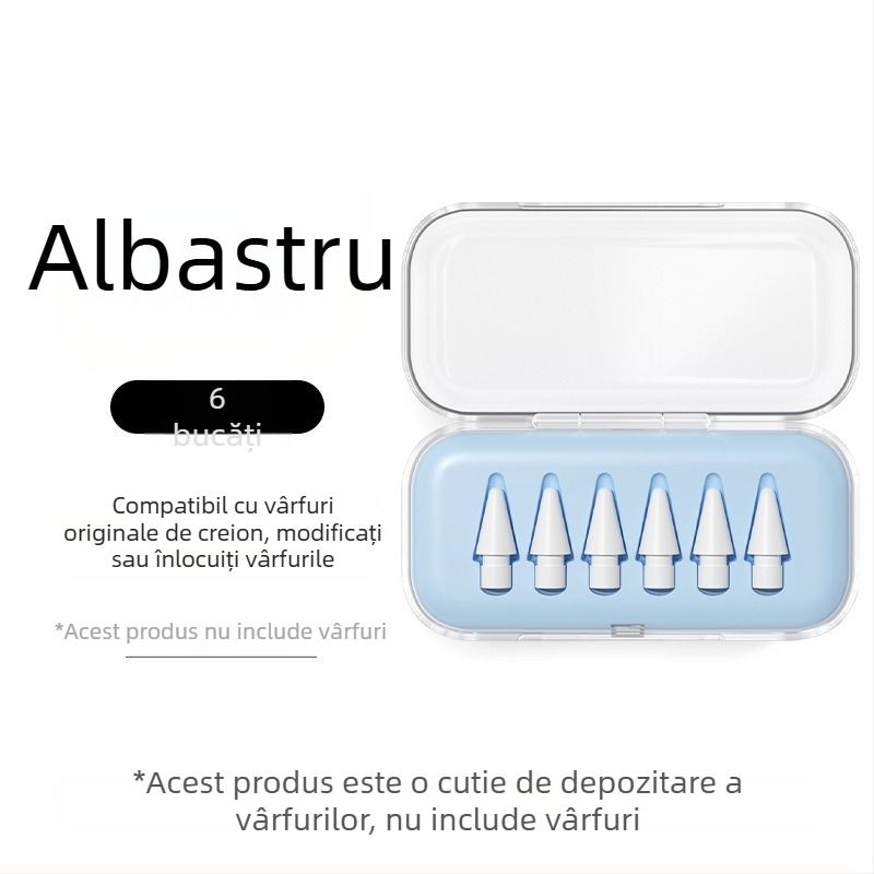 Cutie transparentă pentru depozitarea vârfului Apple Pencil, compatibilă cu modificări și înlocuiri pentru stylus iPad, universală
