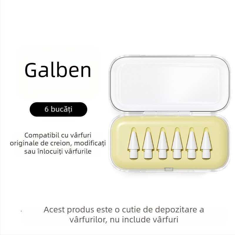 Cutie transparentă pentru depozitarea vârfului Apple Pencil, compatibilă cu modificări și înlocuiri pentru stylus iPad, universală