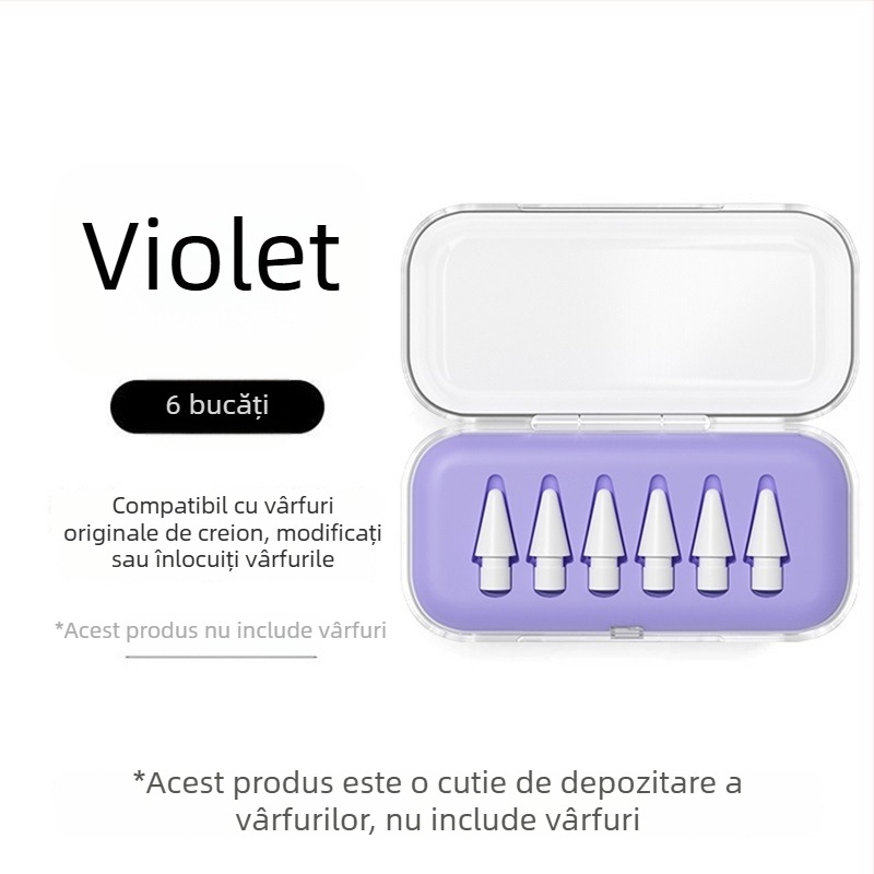 Cutie transparentă pentru depozitarea vârfului Apple Pencil, compatibilă cu modificări și înlocuiri pentru stylus iPad, universală