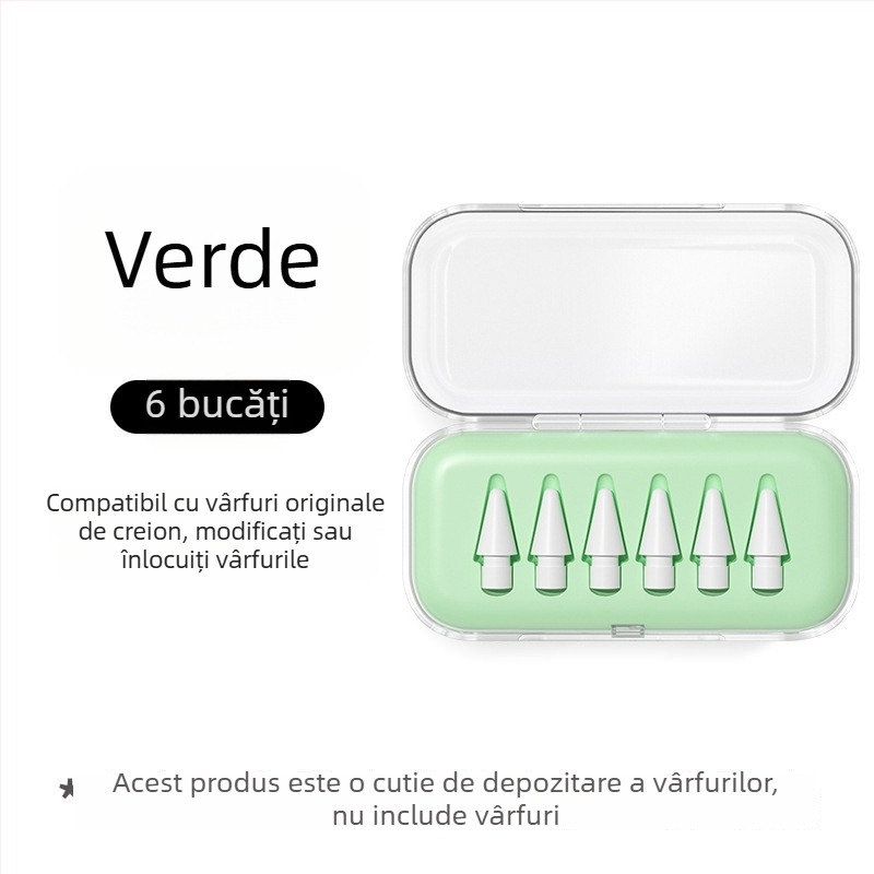 Cutie transparentă pentru depozitarea vârfului Apple Pencil, compatibilă cu modificări și înlocuiri pentru stylus iPad, universală