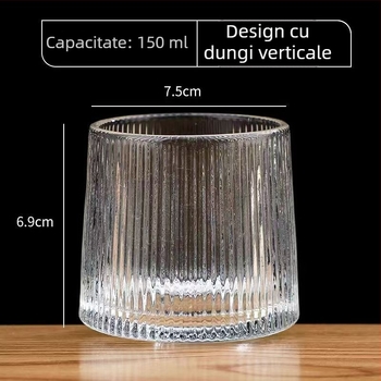 Pahar din sticlă groasă pentru whisky, finisaj cristal, potrivit pentru sucuri