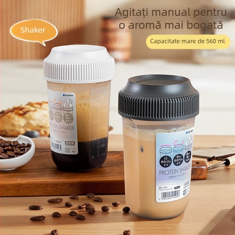 Shaker cu scară pentru sport și fitness, amestec de pudră proteică, recipient portabil pentru băut