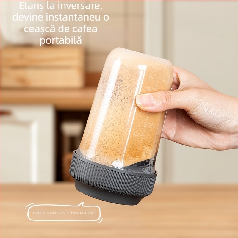 Shaker cu scară pentru sport și fitness, amestec de pudră proteică, recipient portabil pentru băut
